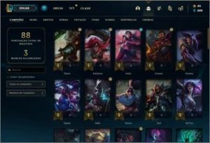 Conta prata 1 com 18 skins e 57 champs - League of Legends LOL