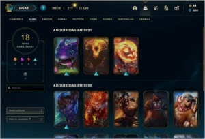 Conta prata 1 com 18 skins e 57 champs - League of Legends LOL