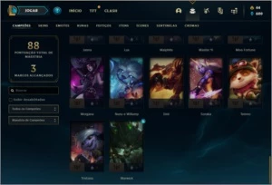 Conta prata 1 com 18 skins e 57 champs - League of Legends LOL