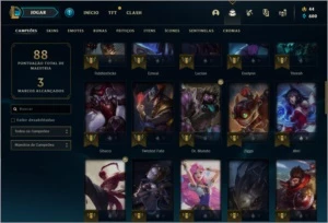Conta prata 1 com 18 skins e 57 champs - League of Legends LOL