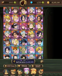 Conta Seven Deadly Sins: Grand Cross 7Ds (4k300 diamantes)