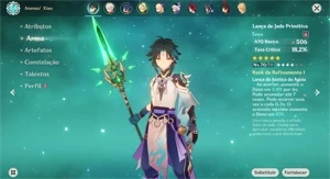 AR41 Xiao + Lança de jade, Kazuha e Qiqi - Genshin Impact