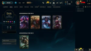 Conta de LoL de 2013 | 266 skins, 293 emotes, 509 ícones e + - League of Legends