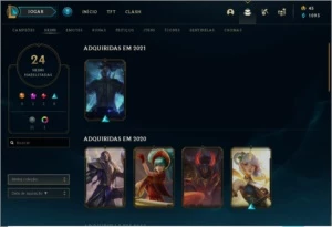 Conta Lol plat IV lvl 100 66% de winrate 64 champ 24 skin s6 - League of Legends: Wild Rift LOL WR