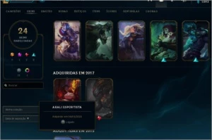 Conta Lol plat IV lvl 100 66% de winrate 64 champ 24 skin s6 - League of Legends: Wild Rift LOL WR
