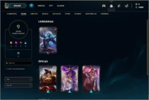 Conta ouro 4 com 9 skins e 32 champs - League of Legends LOL