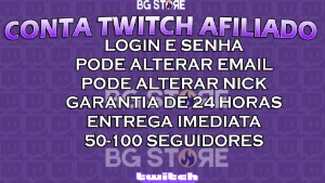 Conta Twitch afiliada - Redes Sociais