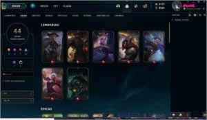 7 Lendárias (TOTAL 44), 25 Pontos de Prestigio, 3k de RP - League of Legends LOL