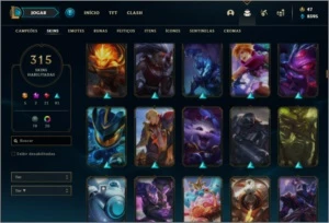 Conta prata 1 com TODOS os champs e 315 skins +1 Prestigio - League of Legends LOL
