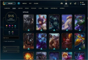 Conta prata 1 com TODOS os champs e 315 skins +1 Prestigio - League of Legends LOL