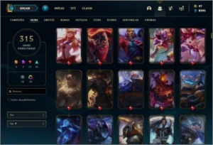 Conta prata 1 com TODOS os champs e 315 skins +1 Prestigio - League of Legends LOL