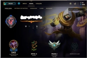 CONTA Season 2, elo atual prata 1 (md5 para o gold), ex-plat - League of Legends LOL