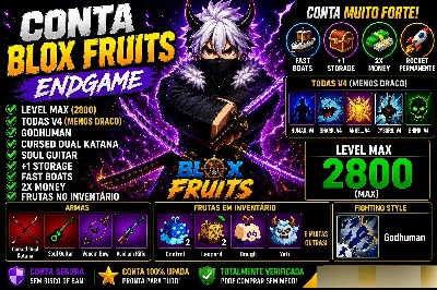 🔥 Conta Blox Fruits Endgame 🔥  Level Max | All V4 (Menos D - Roblox