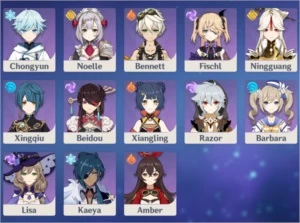 AR 56 Ayaka, Yoimiya, Venti,  +3 5 estrelas, +4 armas 5 star - Genshin Impact