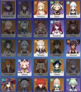 AR 56 Ayaka, Yoimiya, Venti,  +3 5 estrelas, +4 armas 5 star - Genshin Impact