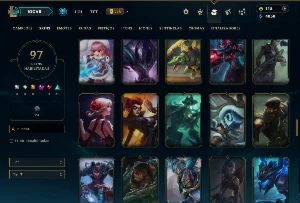 Unranked com 100 Champs e 97 Skins( ADC / JG ) - League of Legends LOL