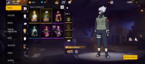 Conta com skins Naruto barata - Free Fire