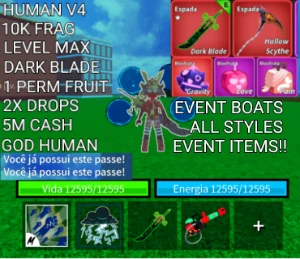 Conta De Blox Fruits Com 2 Gamepass 💲💲 (Promoção) - Roblox