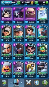Conta de Clash Royale Level 12 com 15 Lendárias