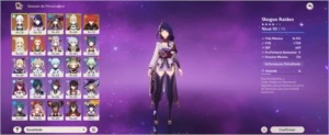 Ar46. Ayaka, Raiden, Diluc , Mona, Jean + 3 armas T5 - Genshin Impact