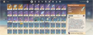 Ar46. Ayaka, Raiden, Diluc , Mona, Jean + 3 armas T5 - Genshin Impact