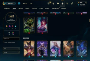 Bronze 4 com 150 Champs e 168 Skins ( MAIN SUP ) - League of Legends LOL