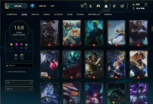 Bronze 4 com 150 Champs e 168 Skins ( MAIN SUP ) - League of Legends LOL