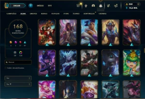 Bronze 4 com 150 Champs e 168 Skins ( MAIN SUP ) - League of Legends LOL