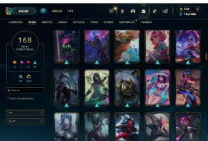 Bronze 4 com 150 Champs e 168 Skins ( MAIN SUP ) - League of Legends LOL
