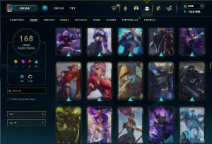 Bronze 4 com 150 Champs e 168 Skins ( MAIN SUP ) - League of Legends LOL