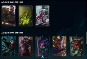 Conta LOL ANTIGA, SKINS RARAS, Platina 3, bom mmr - League of Legends
