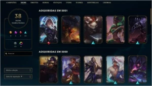 Conta LOL ANTIGA, SKINS RARAS, Platina 3, bom mmr - League of Legends