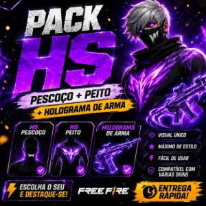🔥 Pack Hs Premium — Pescoço + Peito + Holograma De Arma 🔥 - Free Fire