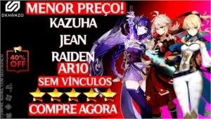 GENSHIN IMPACT CONTA COM KAZUHA RAIDEN JEAN  AR10