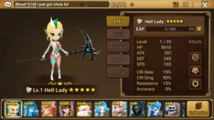 Reroll Summoners War lvl10 com Hell Lady - Asima