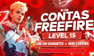 Melhores Contas Conta Free Fire Lv15+300 Diamantes+Skin