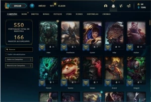 Conta Unranked com TODOS os champs e 221 Skins + 1 Prestigio - League of Legends LOL
