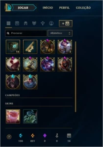 Conta League of Legends GOLD 1 + All Champs e 60 Skins LOL