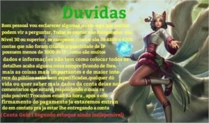 Contas de League of Legends escolha o seu tipo ideal! LOL