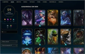 Conta league of legends level 100 com 59 skins LOL