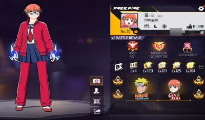 Conta De Free Fire Masc/Fem Nivel 70 | Prime 5 | Com Ump Att