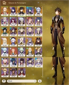 Conta Genshin, Ar57, Yomia, Baal, Zhongli, Ganyu, Venti, Mon - Genshin Impact