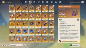 Conta Genshin, Ar57, Yomia, Baal, Zhongli, Ganyu, Venti, Mon - Genshin Impact