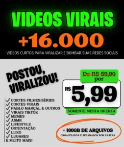 Pack Videos Virais +16.000 Videos Curtos | Postou, Viralizou - Redes Sociais