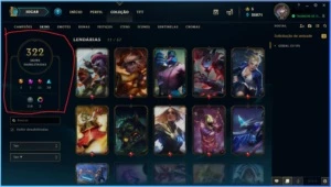 VENDO CONTA DO LOL COM 322 SKINS LVL 80 UNRANKED ATUALMENTE - League of Legends