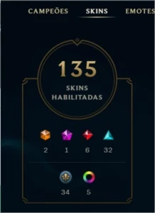 CONTA PLATINA 4 COM TODOS OS CHAMPIONS E 135 SKINS E + - League of Legends LOL