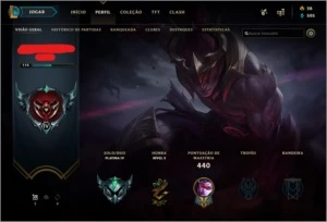 CONTA PLATINA 4 COM TODOS OS CHAMPIONS E 135 SKINS E + - League of Legends LOL