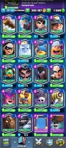 CONTA DE CLASH ROYALE LVL 13 400k ouro e 1500 gemas