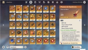 Conta Genshin Impact, AR 57, 5*(10 personagens) 4* (Todos)