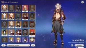 Conta Genshin Impact, AR 57, 5*(10 personagens) 4* (Todos)